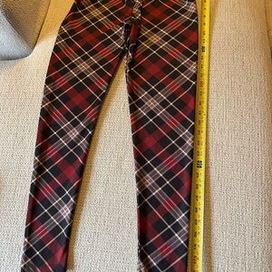 LBisse Red and Black Plaid Leggings